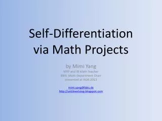 Self-Differentiation via Math Projects