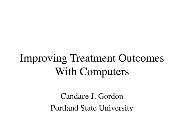 improving treatment outcomes with computers