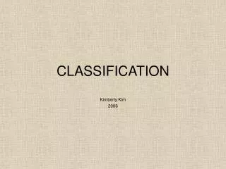 CLASSIFICATION