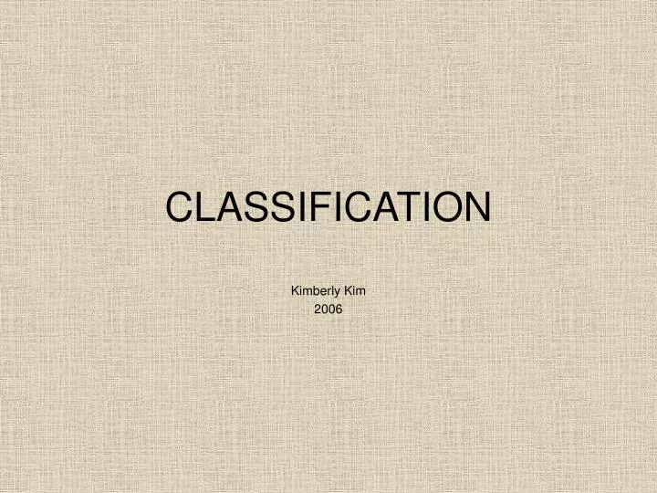 classification