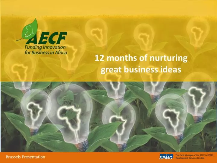 12 months of nurturing great business ideas