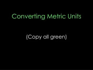 converting metric units copy all green