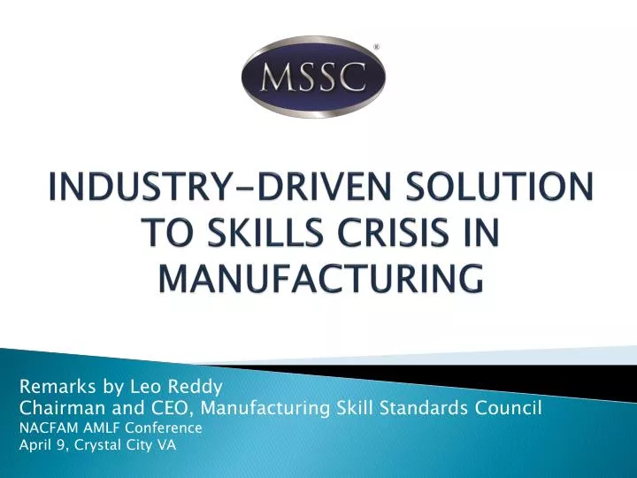 industry driven solution to skills crisis in manufacturing