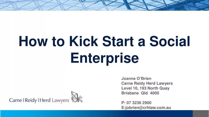 how to kick start a social enterprise