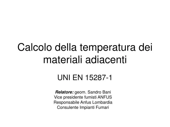 calcolo della temperatura dei materiali adiacenti