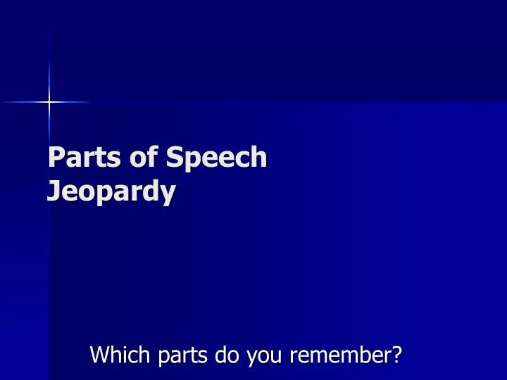 parts of speech jeopardy