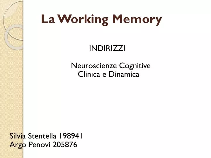 la working memory