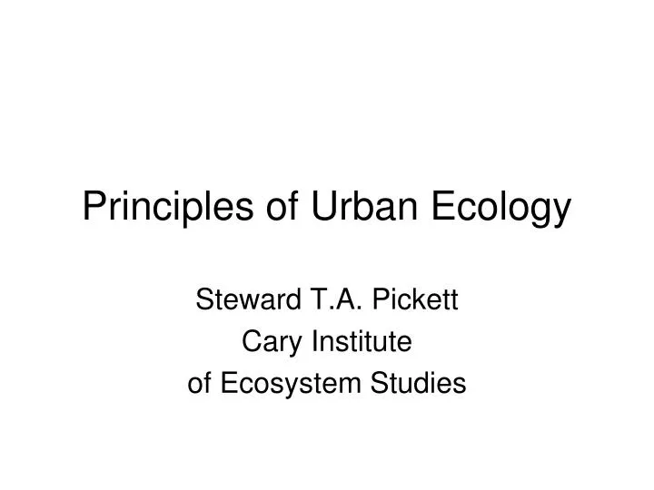 principles of urban ecology