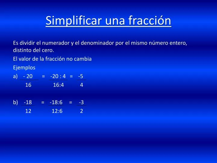 simplificar una fracci n