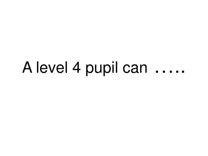 a level 4 pupil can