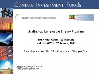 Scaling-up Renewable Energy Program SREP Pilot Countries Meeting