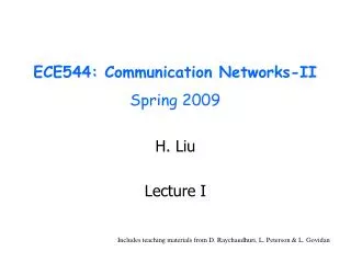 ECE544: Communication Networks-II Spring 2009