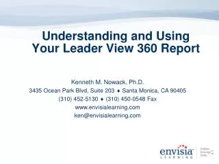 Understanding and Using Your Leader View 360 Report