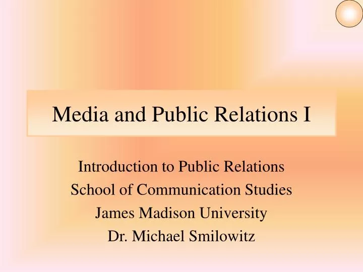 media and public relations i