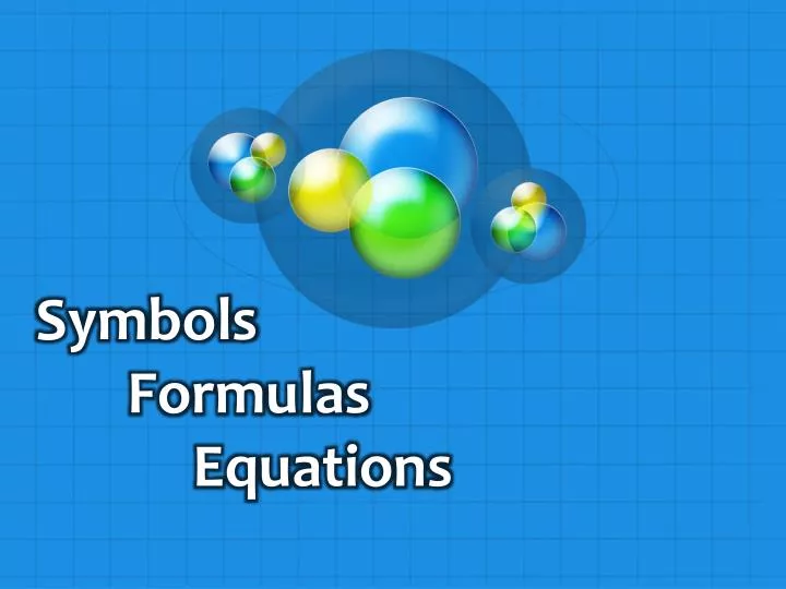 symbols formulas equations