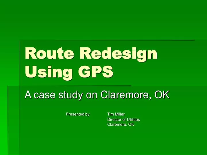 route redesign using gps