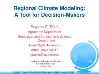 Regional Climate Modeling: A Tool for Decision-Makers