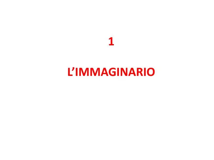 1 l immaginario