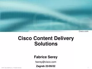 Cisco Content Delivery Solutions