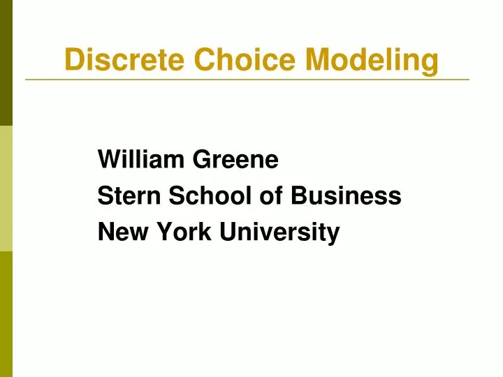 discrete choice modeling
