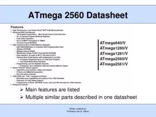 ATmega 2560 Datasheet