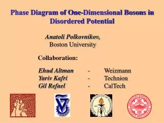 Phase Diagram of One-Dimensional Bosons in Disordered Potential