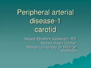 Peripheral arterial disease-1 carotid