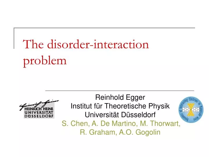 the disorder interaction problem