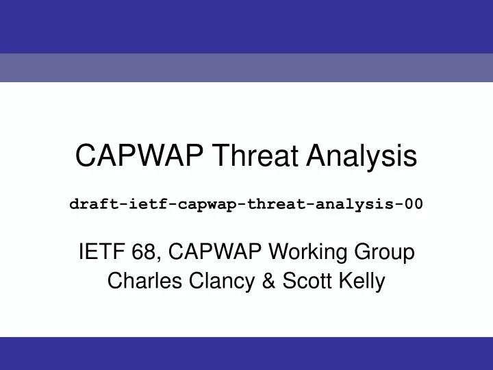 capwap threat analysis