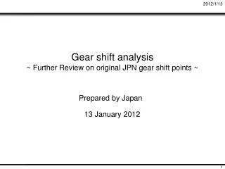 Gear shift analysis ~ Further Review on original JPN gear shift points ~