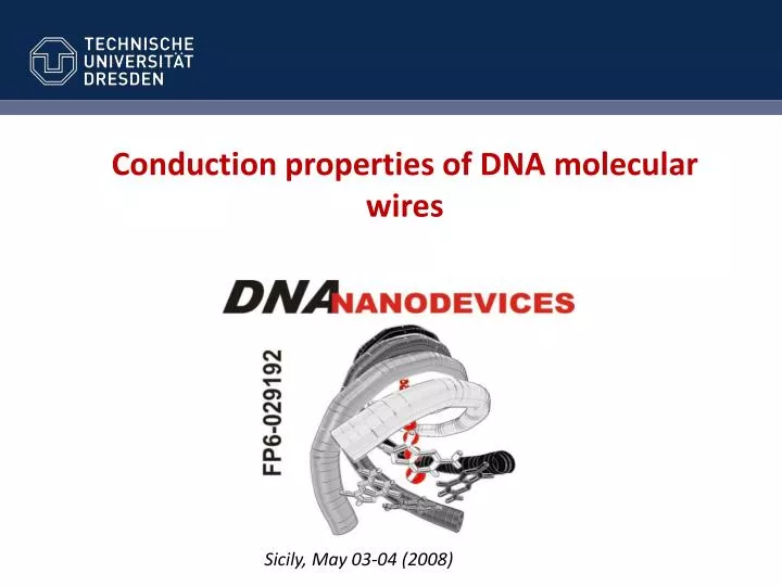 conduction properties of dna molecular wires