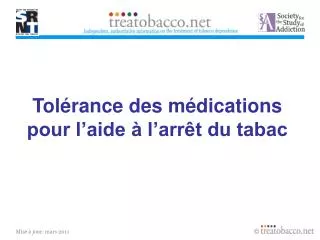 tol rance des m dications pour l aide l arr t du tabac
