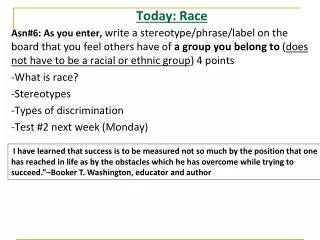 Today: Race