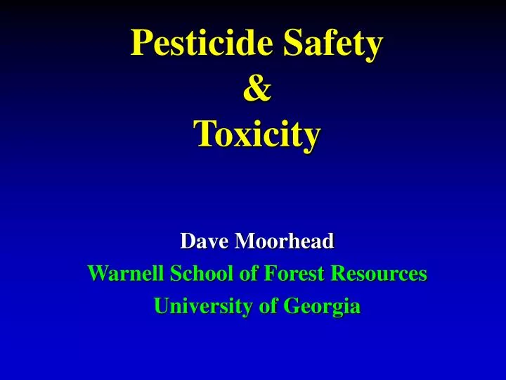 pesticide safety toxicity