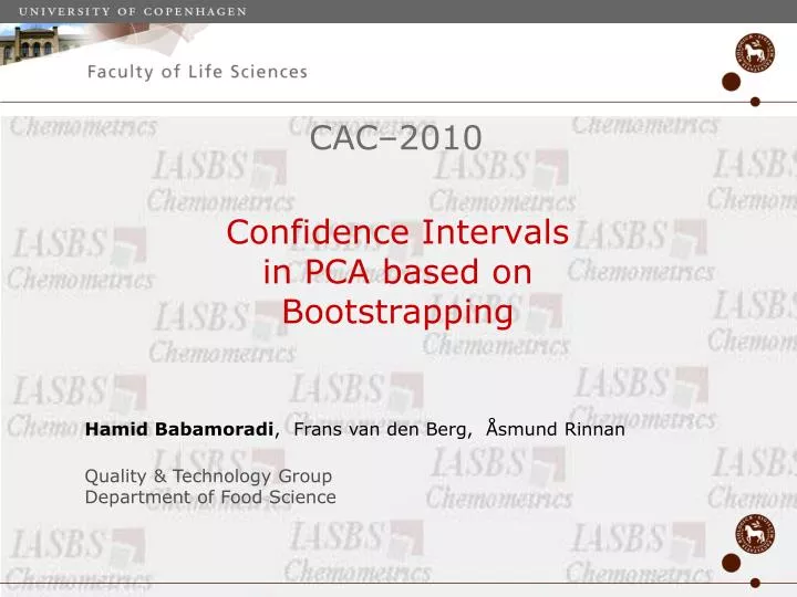 confidence intervals in pca based on bootstrapping