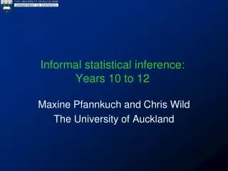 Informal statistical inference: Years 10 to 12