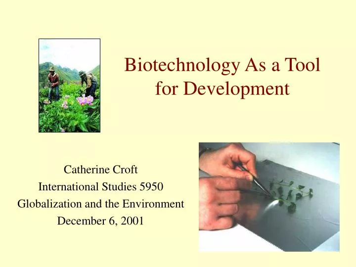 biotechnology as a tool for development