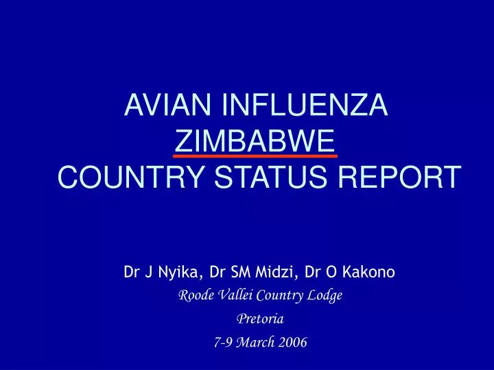 avian influenza zimbabwe country status report