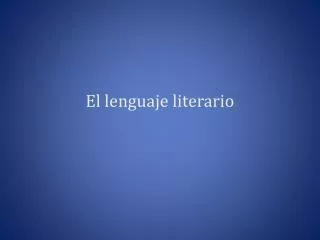 el lenguaje literario