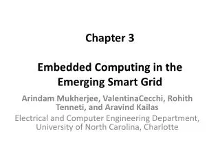 Chapter 3 Embedded Computing in the Emerging Smart Grid