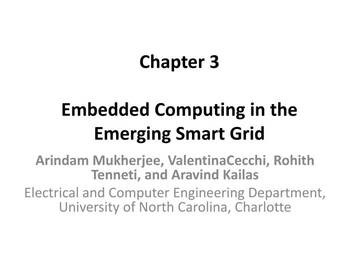 chapter 3 embedded computing in the emerging smart grid