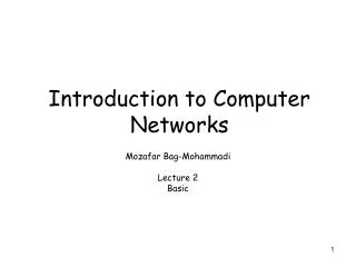 Introduction to Computer Networks