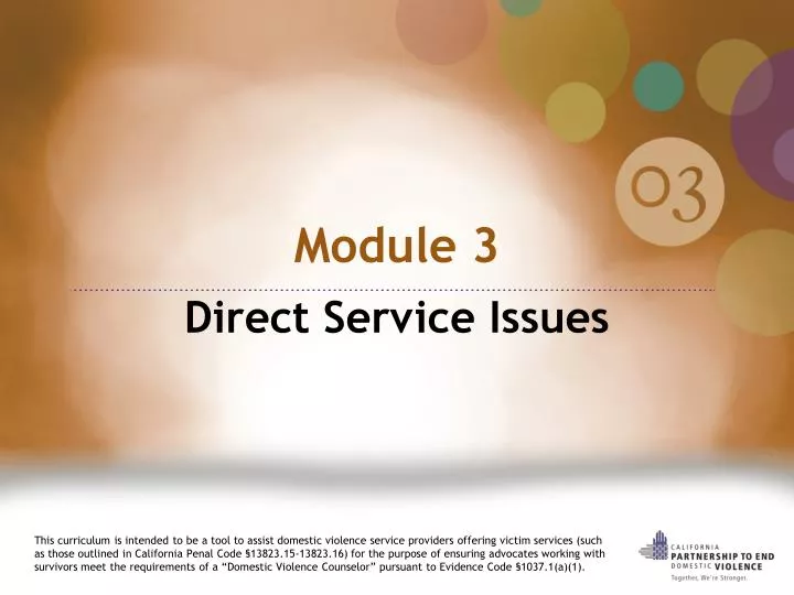 module 3 direct service issues