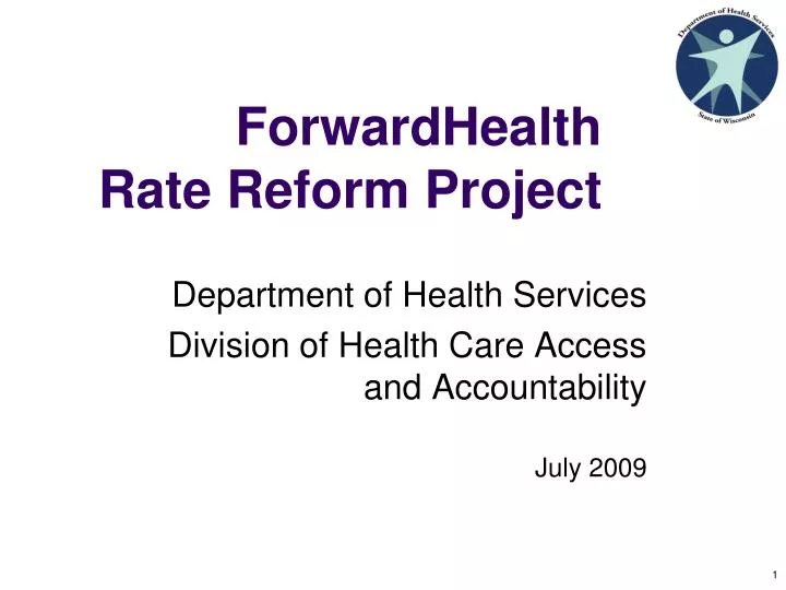 forwardhealth rate reform project