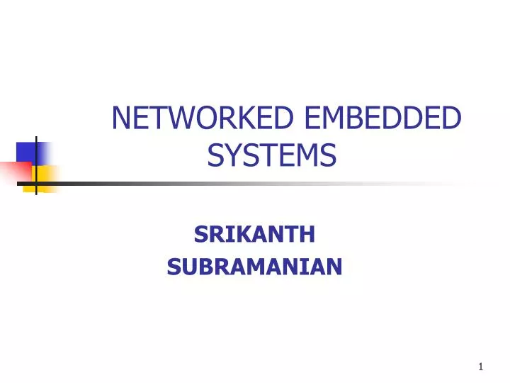 networked embedded systems