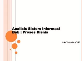 analisis sistem informasi bab proses bisnis