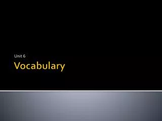 Vocabulary