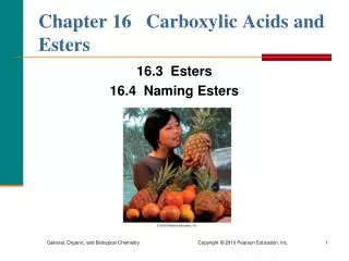 Chapter 16 Carboxylic Acids and Esters