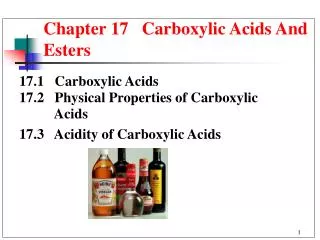 Chapter 17 Carboxylic Acids And Esters