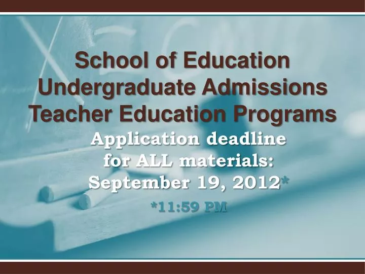 school of education undergraduate admissions teacher education programs